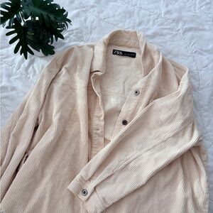 Zara Beige Corduroy Top